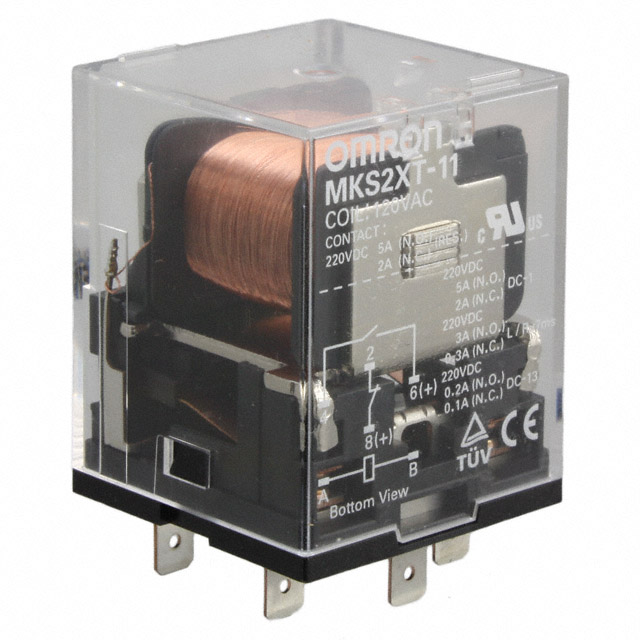 General Purpose Relay DPST-NO/NC (1 Form A, 1 Form B) 120VAC Coil Socketable